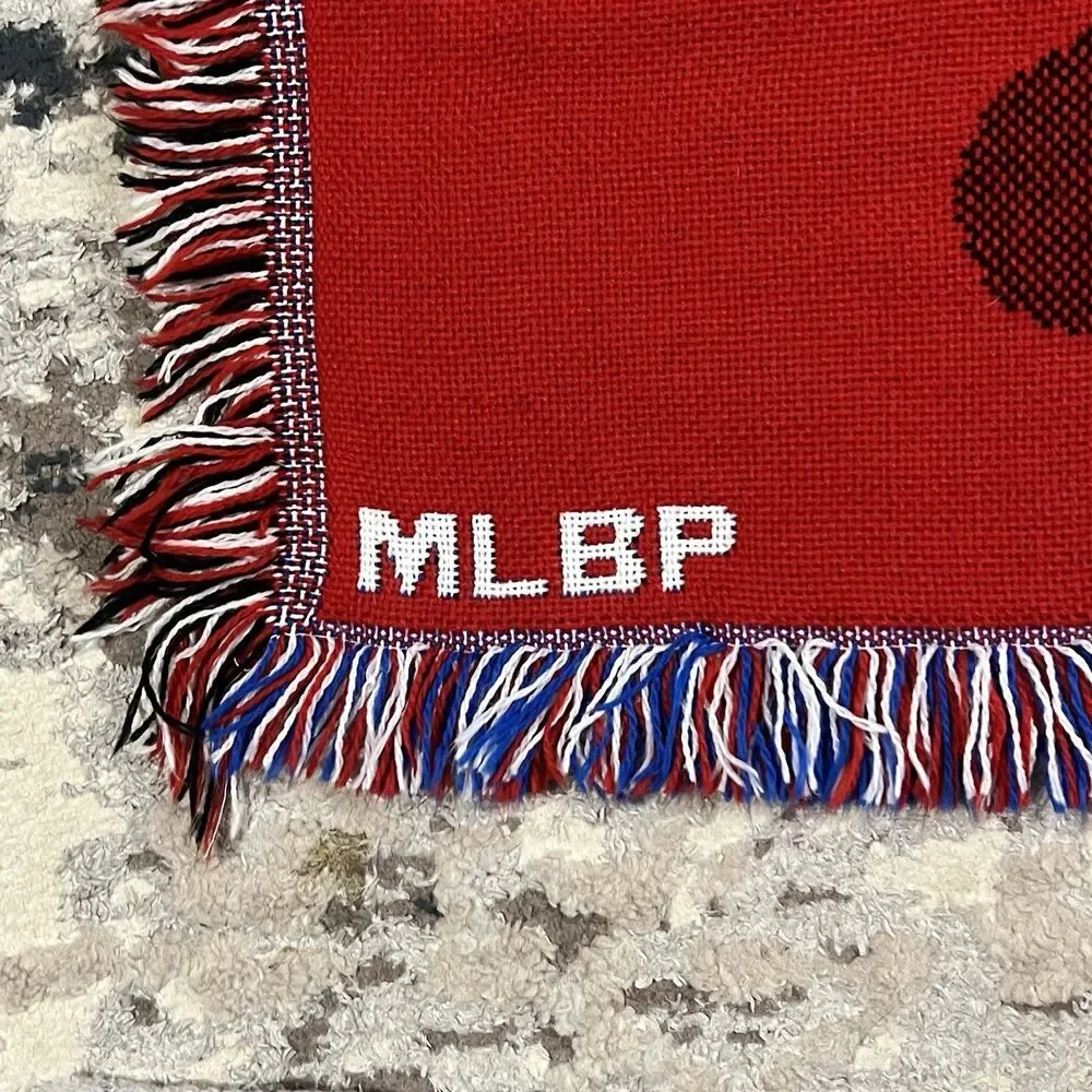 Vintage Chicago Cubs Field Bear Woven Jacquard Throw Baby Blanket MLB 46x35